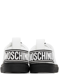 Baskets basses en cuir blanches Moschino