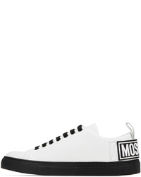 Baskets basses en cuir blanches Moschino