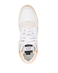 Baskets basses en cuir blanches RUN OF