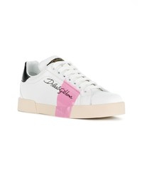 Baskets basses en cuir blanches Dolce & Gabbana