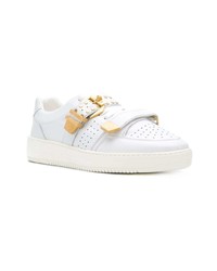 Baskets basses en cuir blanches Versace