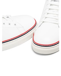 Baskets basses en cuir blanches Thom Browne