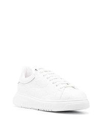 Baskets basses en cuir blanches Emporio Armani