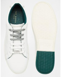 Baskets basses en cuir blanches Ted Baker