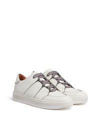 Baskets basses en cuir blanches Zegna