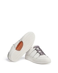 Baskets basses en cuir blanches Zegna