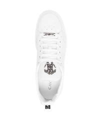 Baskets basses en cuir blanches Roberto Cavalli