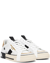 Baskets basses en cuir blanches Dolce & Gabbana