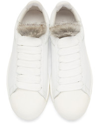 Baskets basses en cuir blanches Moncler