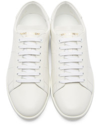 Baskets basses en cuir blanches Saint Laurent