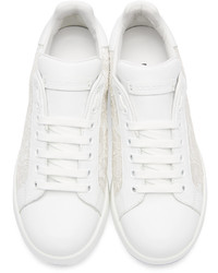 Baskets basses en cuir blanches Dolce & Gabbana