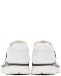 Baskets basses en cuir blanches Jil Sander Navy