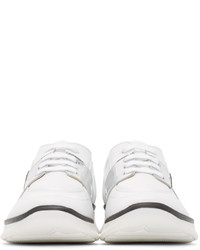 Baskets basses en cuir blanches Jil Sander Navy