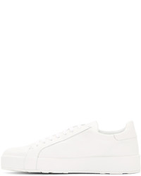 Baskets basses en cuir blanches Jil Sander