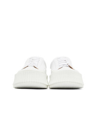 Baskets basses en cuir blanches Jil Sander