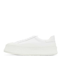 Baskets basses en cuir blanches Jil Sander