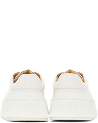 Baskets basses en cuir blanches Jil Sander