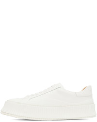 Baskets basses en cuir blanches Jil Sander