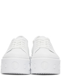 Baskets basses en cuir blanches Versus