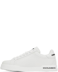 Baskets basses en cuir blanches Dolce & Gabbana