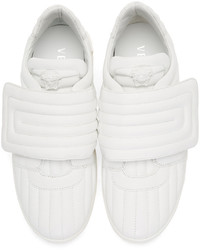 Baskets basses en cuir blanches Versace