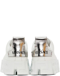 Baskets basses en cuir blanches Versace