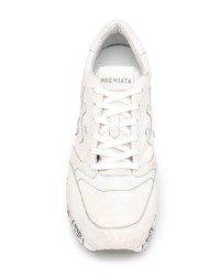 Baskets basses en cuir blanches Premiata