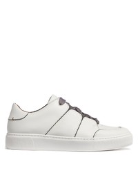 Baskets basses en cuir blanches Zegna