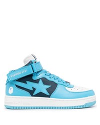 Baskets basses en cuir bleu clair A Bathing Ape