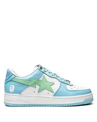 Baskets basses en cuir bleu clair A Bathing Ape