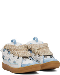 Baskets basses en cuir bleu clair Lanvin