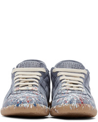 Baskets basses en cuir bleu clair Maison Margiela