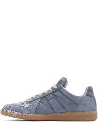 Baskets basses en cuir bleu clair Maison Margiela