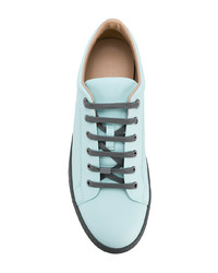 Baskets basses en cuir bleu clair Lanvin