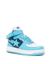 Baskets basses en cuir bleu clair A Bathing Ape