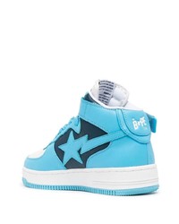 Baskets basses en cuir bleu clair A Bathing Ape