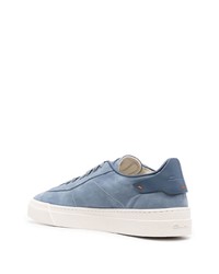 Baskets basses en cuir bleu clair Santoni