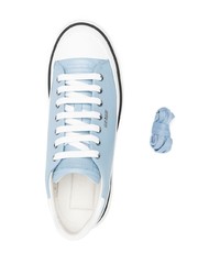 Baskets basses en cuir bleu clair Bally