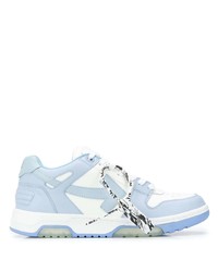 Baskets basses en cuir bleu clair Off-White