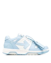 Baskets basses en cuir bleu clair Off-White