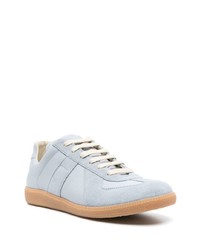 Baskets basses en cuir bleu clair Maison Margiela