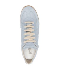 Baskets basses en cuir bleu clair Maison Margiela