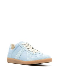 Baskets basses en cuir bleu clair Maison Margiela