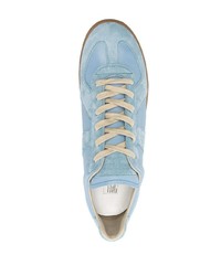 Baskets basses en cuir bleu clair Maison Margiela