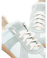 Baskets basses en cuir bleu clair Maison Margiela