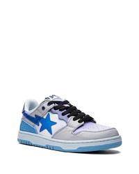 Baskets basses en cuir bleu clair A Bathing Ape