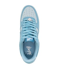 Baskets basses en cuir bleu clair A Bathing Ape