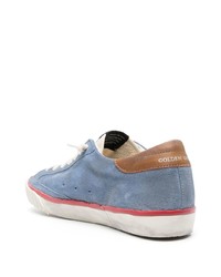 Baskets basses en cuir bleu clair Golden Goose