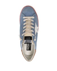 Baskets basses en cuir bleu clair Golden Goose