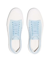 Baskets basses en cuir bleu clair Alexander McQueen